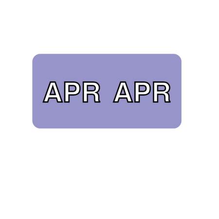 NEVS Monthly Tab April 3/4" x 1-1/2" White w/Lavender & Black Reverse XM-T-APR